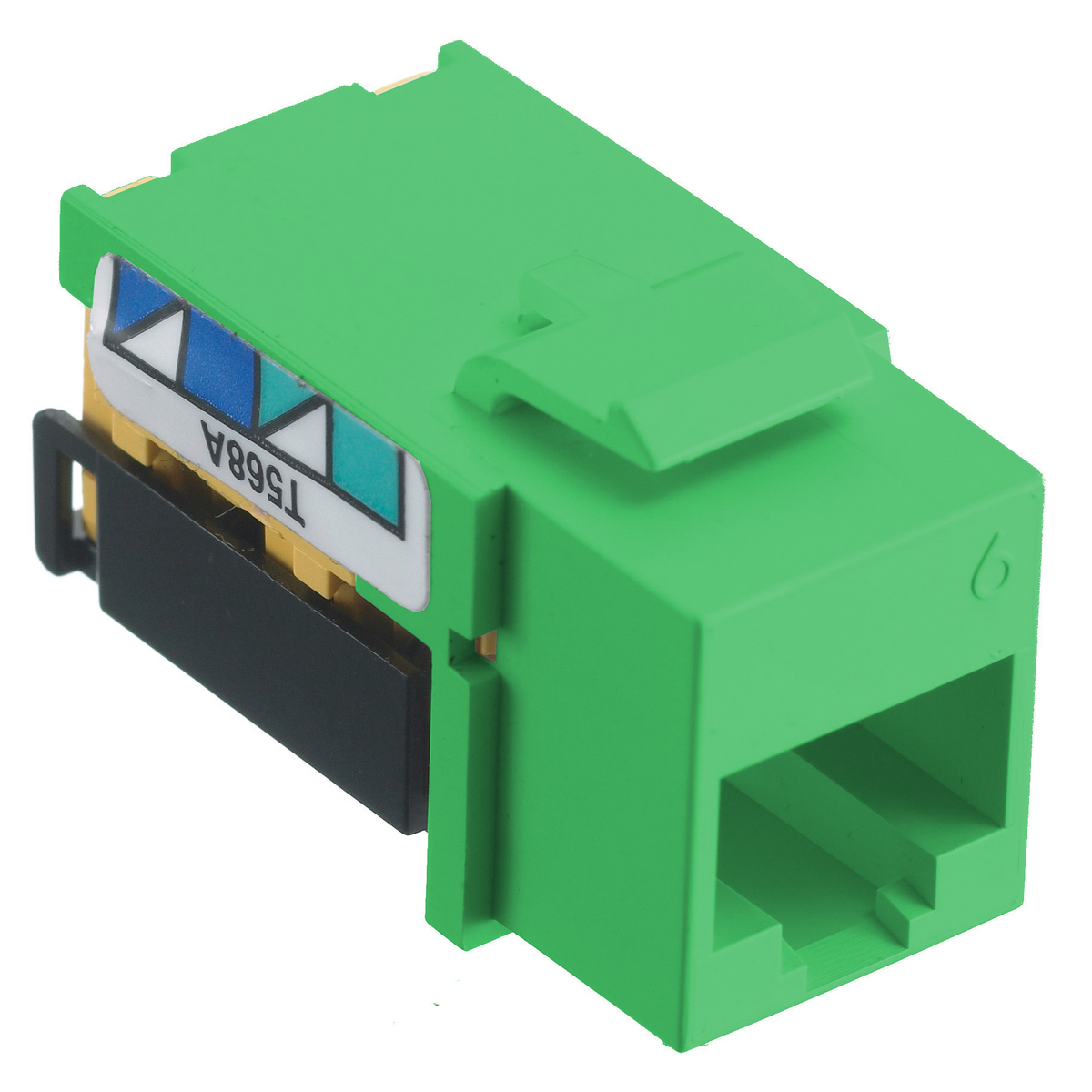 NSJ6GN Standard Universal A/B Modular Jack, Cat 6 Module, Screw Mount, Green