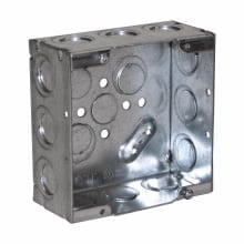 TP525PF TP Welded Outlet Box, Steel, 44 cu-in Capacity, (18) Knockouts, 4-11/16 in H x 4-11/16 in W x 2-1/8 in D