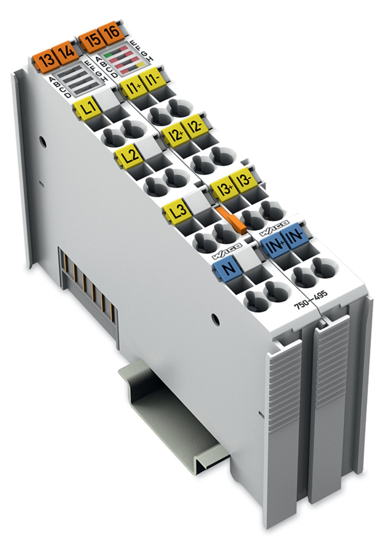 750-495 3-Phase Power Measurement Module, 1 A, Inputs/Outputs