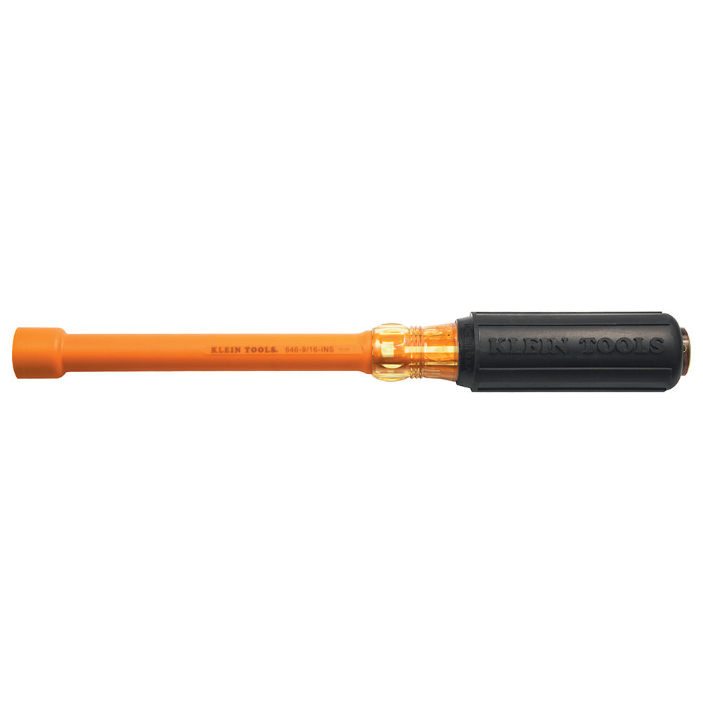 646-9/16-INS Insulated Nutdriver, 9/16 in, Hollow Shank, Orange Cushion Grip Handle