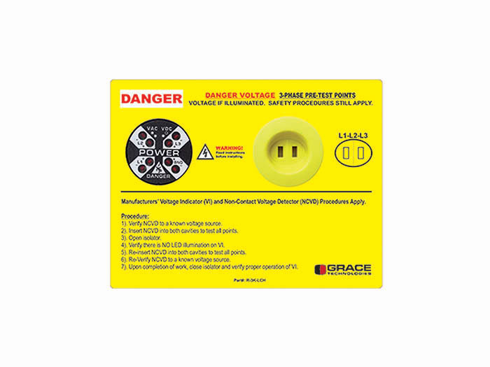 R-3KW-LCH Flashing Voltage Indicator, 40-600 VAC, 30-1000 VDC, LED Lamp, Panel Mounting