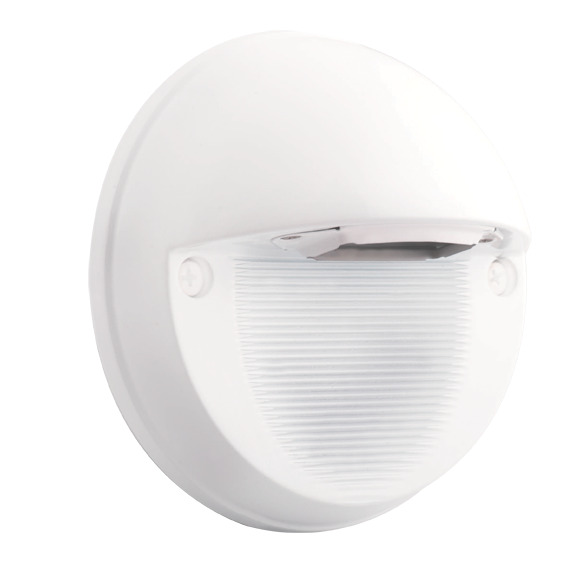 SLEDR5W Landscape Round Step Light,) LED Lamp, 5 W Fixture, 100/120/208/240 V AC, White/Polyester Powder Coated Housing