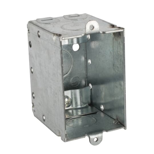 A254-25 Steel City Non-Gangable Switch Box With C-5 Non-Metallic Cable Clamps, Steel, 12.5 cu-in Capacity, 1 Outlets, 5 Knockouts, 2 in W x 2-1/2 in D x 3 in H