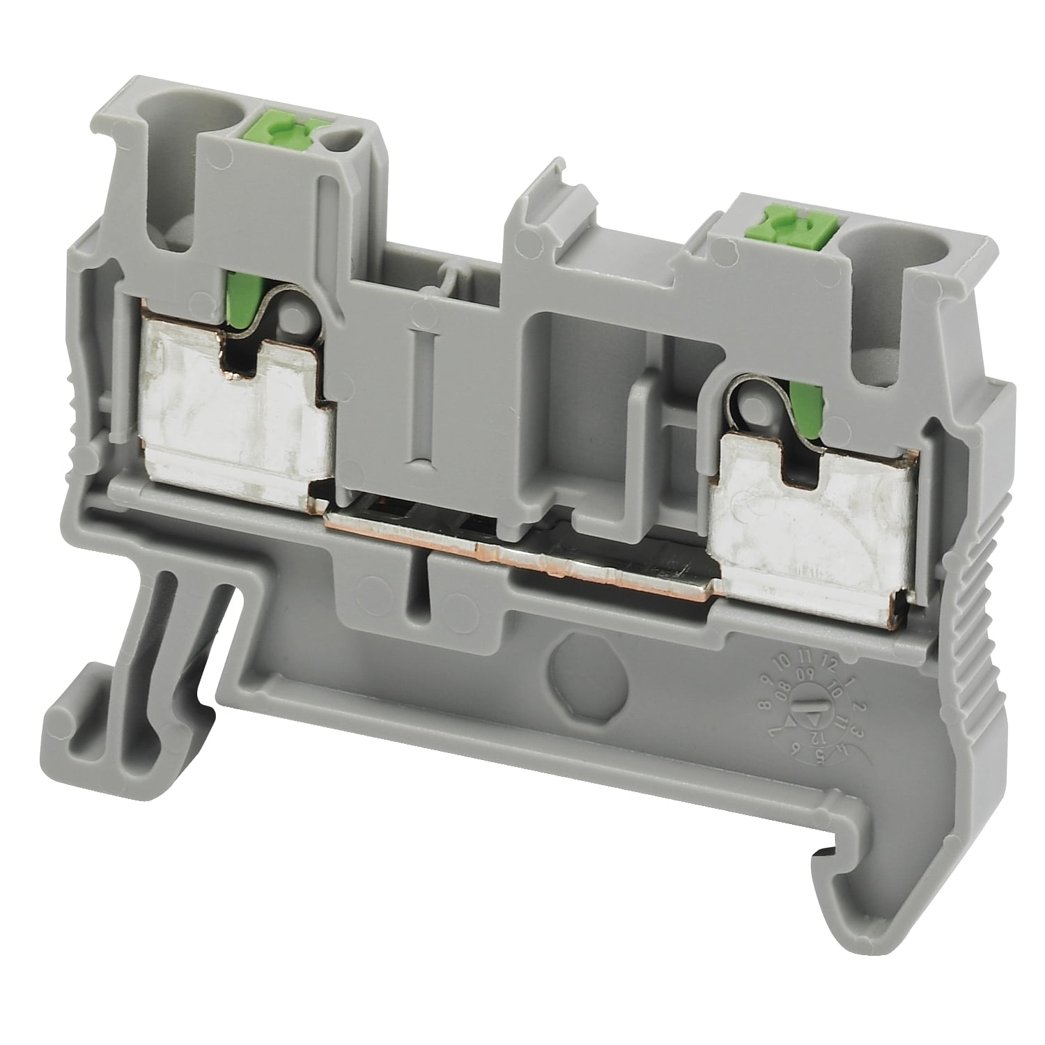 NSYTRP22 Linergy 1-Level 2-Terminal Feed-Thru Terminal Block, 800 V, 30 A, 24 to 12 AWG Solid/Stranded Wire, 1 Poles, DIN Rail Mount