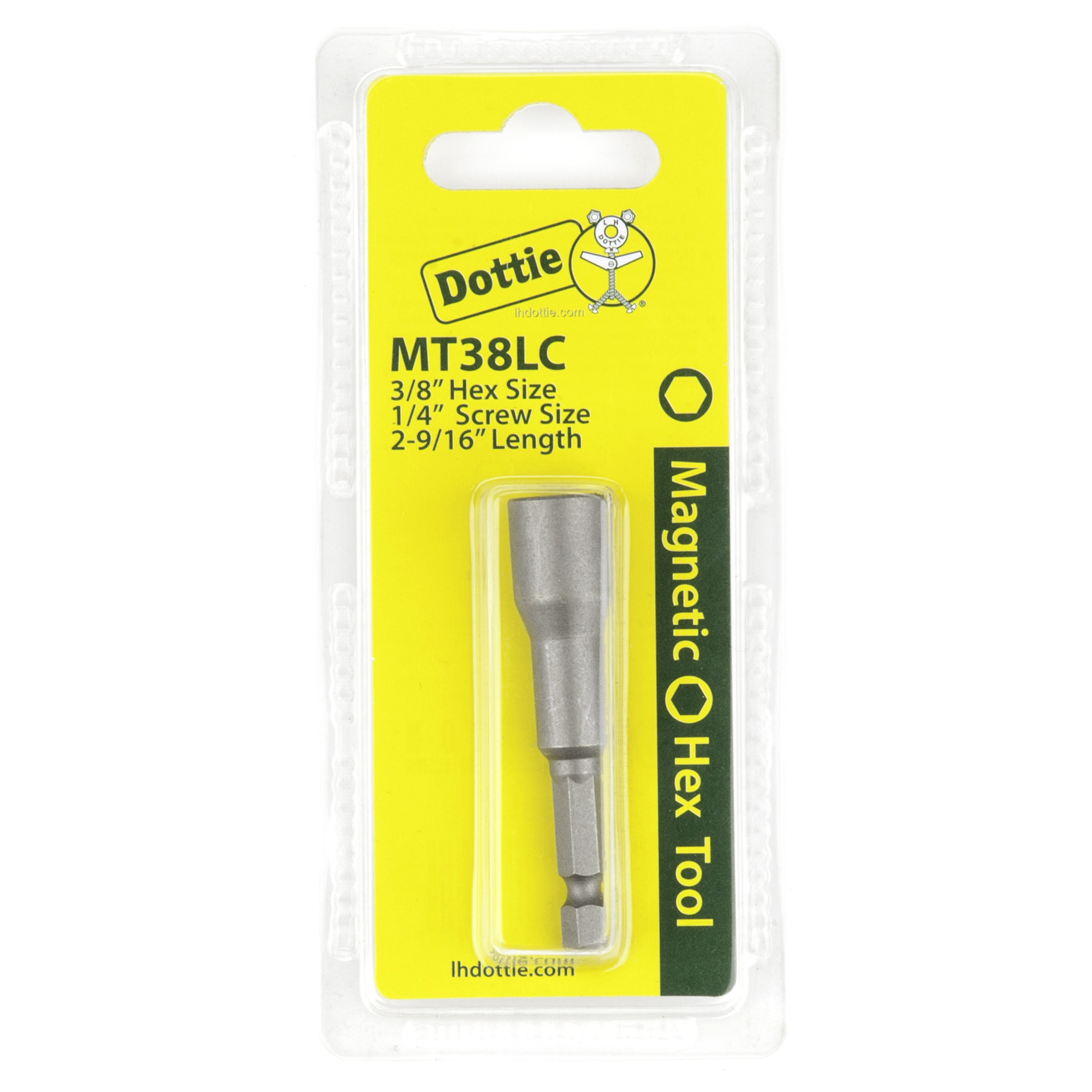 MT38LC Hex Nut Driver, 3/8 in Drive, Hex Drive, 1/4 in