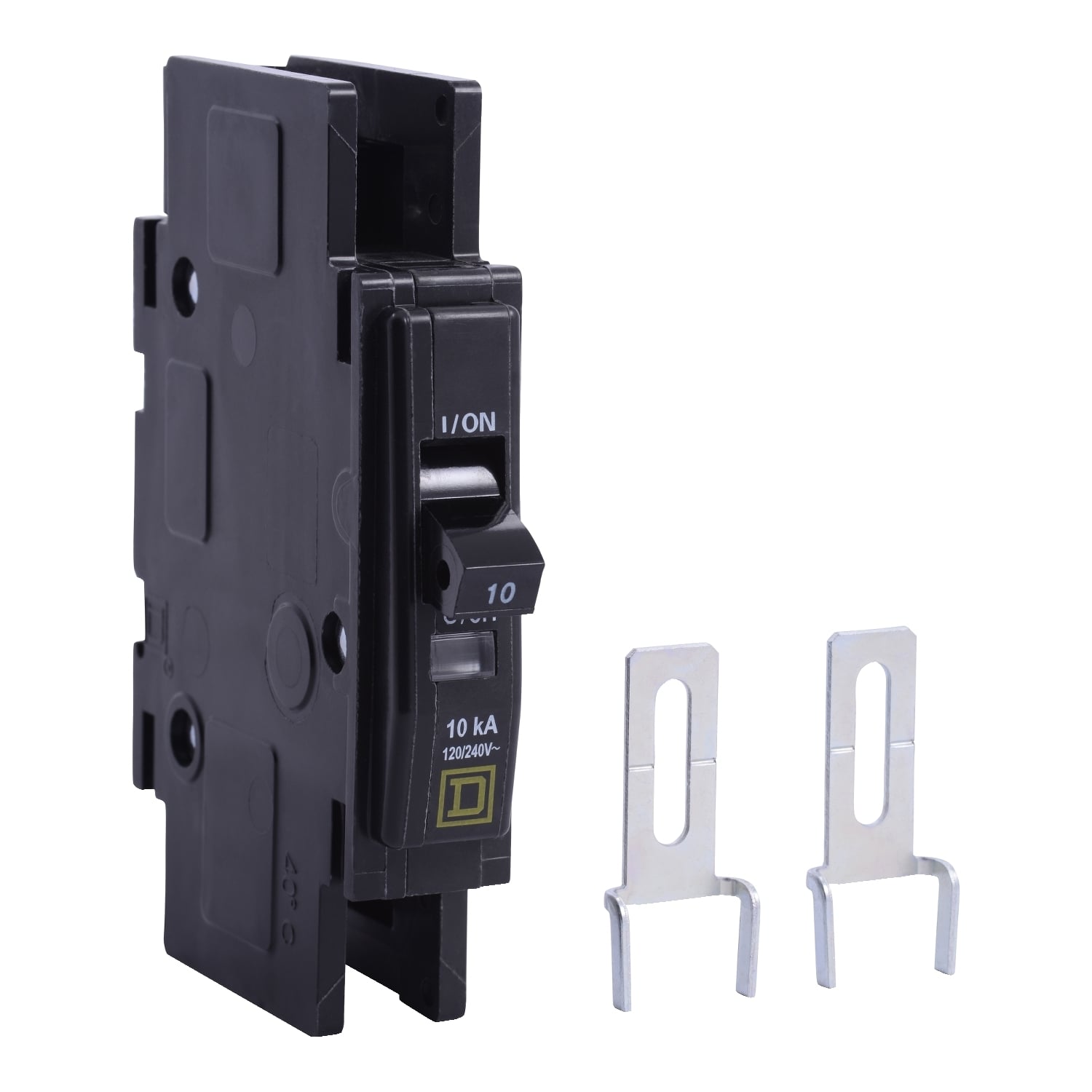 QOU1105283 Type QOU Standard Miniature Circuit Breaker, 120/240 V AC, 10 A, 10 kA at 120/240 V AC, 5 kA at 48 VDC Interrupt, 1 Poles, Thermal Magnetic Trip