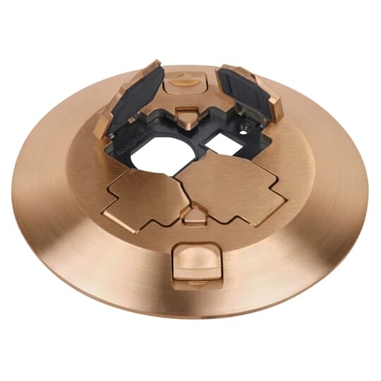 FPT3-CVR-BRS Steel City Poke-Through Cover, 7-1/2 in Dia, Brass