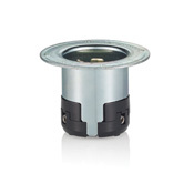 CS6375 Grounding Non-NEMA Locking Flanged Inlet, 125/250 V AC, 50 A, 3 Poles, 4 Wires, Gray Metal