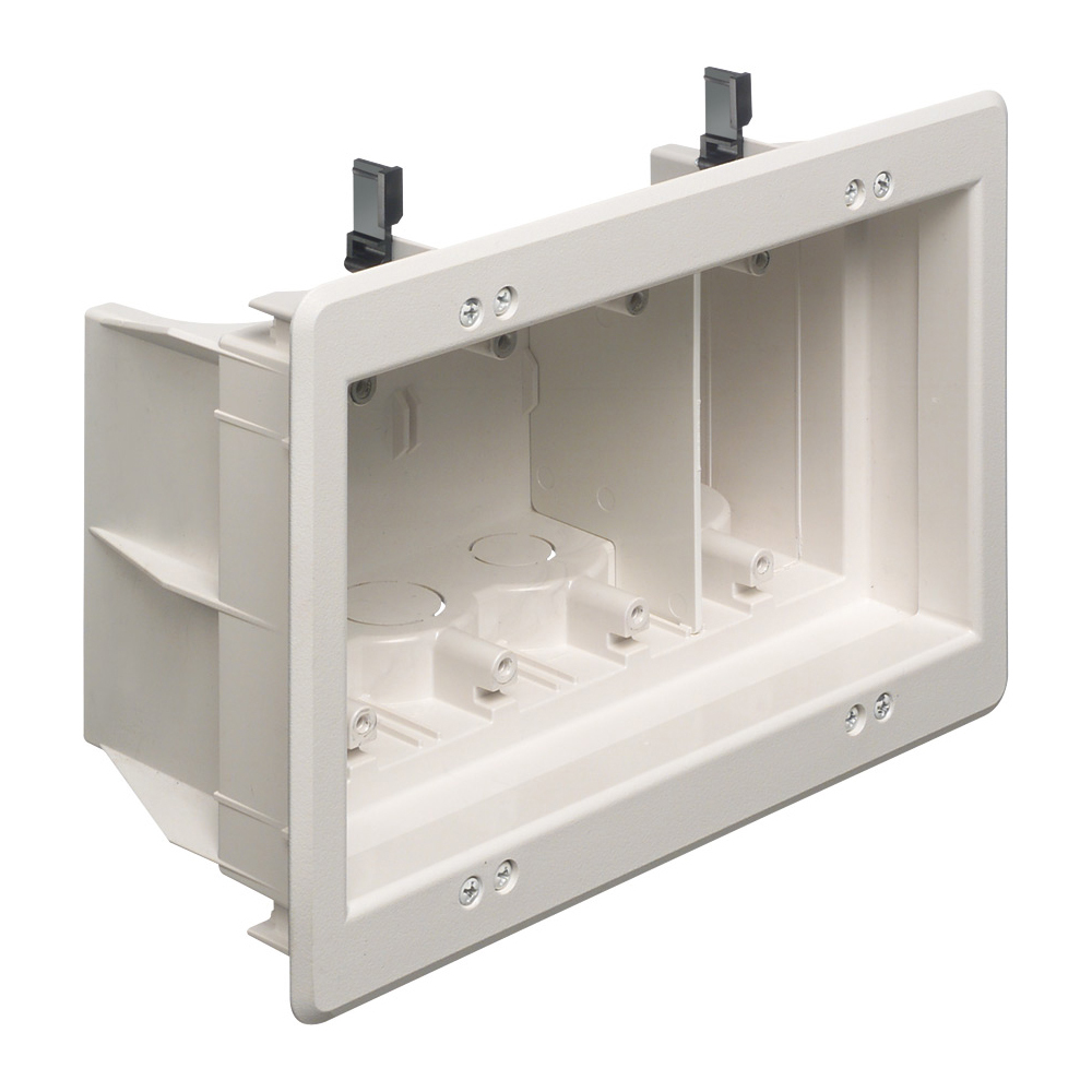 DVFR4W InBox Electrical Box With DVFR4WGC Grounding Clip, Plastic, 64.5 cu-in Capacity, 4 Gangs