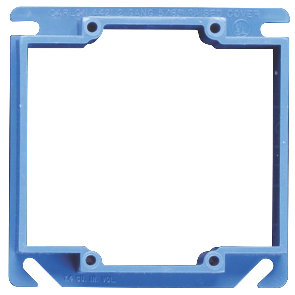 A421 Carlon Non-Metallic Outlet Box Cover, 4 in L x 4 in W x 0.72 in D, Blank Cover