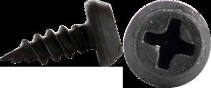 7 x 7/16" Pan Head Framing, Sharp Point Metal Piercing, Phillips, Black,Jar