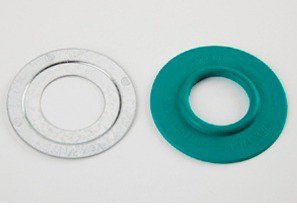 Mighty-Seal 2" to 1/2" Raintight Reducing Washers.  Product contains one coated and one uncoated galvanized steel reducing washer.  Maintains Raceway Integrity.  Sunlight Resistant.  Suitable for Use in Wet Locations.