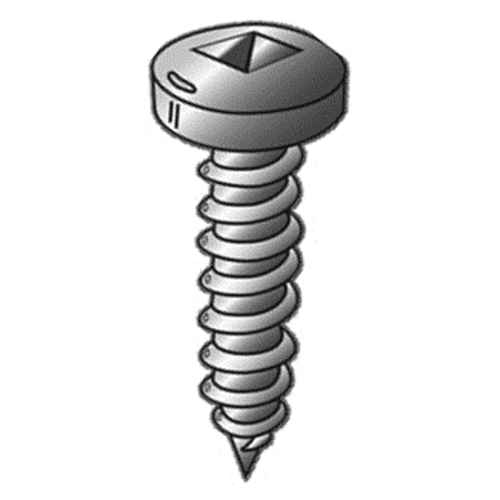 8 x 5/8" Sheet Metal Screws, Pan Head, Square Drive, Zinc