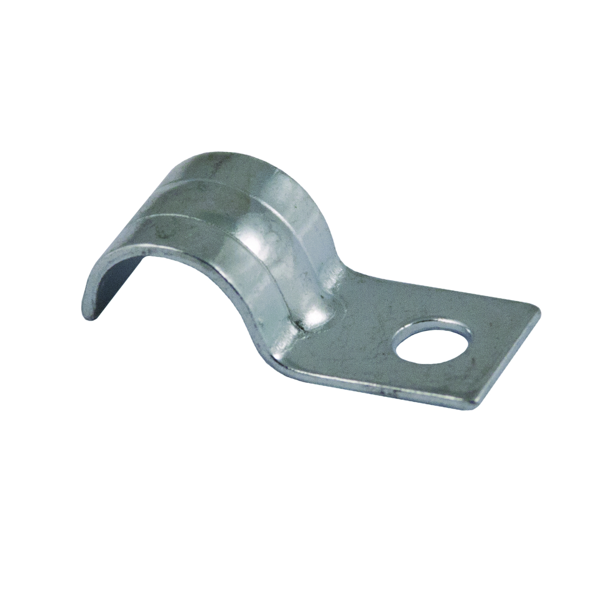 2081 1-Hole 1-Piece Push-On Conduit Strap, 3/8 in, For Use With AC/MC Conduit, Steel, Electro Zinc Plated