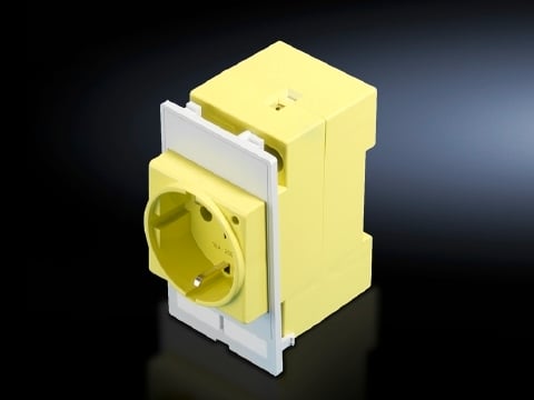 2482410 Modular Interface Cover, 250 V AC, 50/60 Hz, IP65, 10 to 16 A at 230 V AC, Die Cast Zinc/Polycarbonate, Graphite Gray/Sulfur Yellow