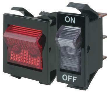 2600HM11E746 10-Circuit AC Rated High Inrush Mid Size Non-Illuminated Hi-Lite Rocker Switch With Black Rocker, 22 A at 125 V AC, 16 A at 250 V AC, 6 A at 125 V AC, 10 A at 14 V AC, 1 hp at 125 to 250 V AC, DPST Contact, 2 Poles