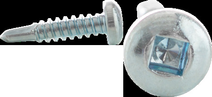 10 x 3/4" Tek Screws, Pan Head, Square Drive, Zinc Plated