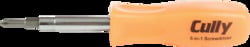 6-In-1 Economy Screwdriver, Phillips (#1 and #2), Slotted (1/4 and 3/16") and Hex (1/4 and 5/16"), Orange