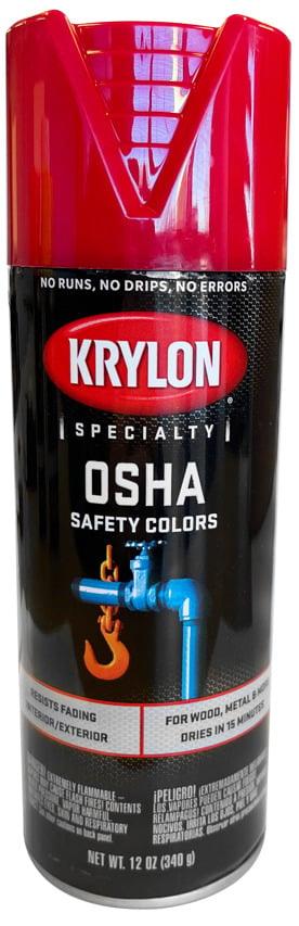 Krylon OSHA Safety Colors, OSHA Red, 16 oz can, 12 oz fill