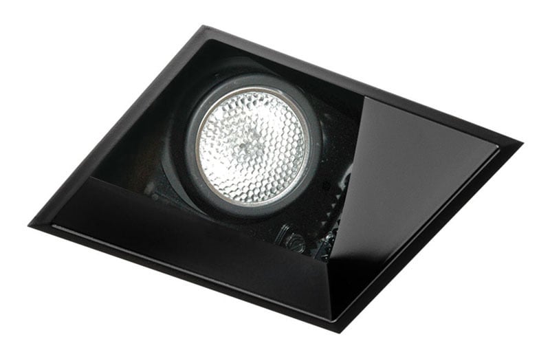 3SQA W SF Angle Cut Self-Flanged Square Reflector Trim, 3-1/4 in ID, Halogen Lamp, For Use With IC43SQ, TC43SQ, TC943SQ 3-1/4 in Square Universal Downlight Housing