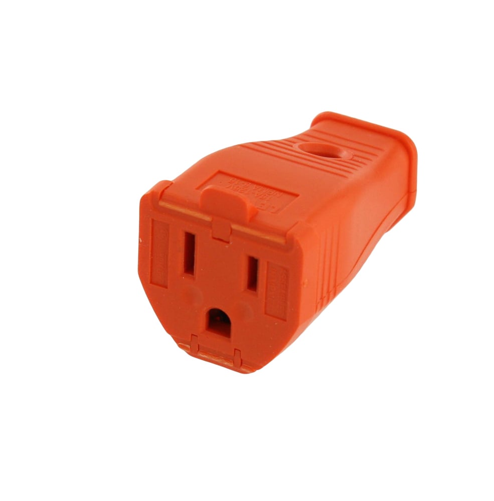 3W102-OR Clamptite Grounding Hinged Straight Blade Connector, 125 V AC, 15 A, 2 Poles, 3 Wires, Orange