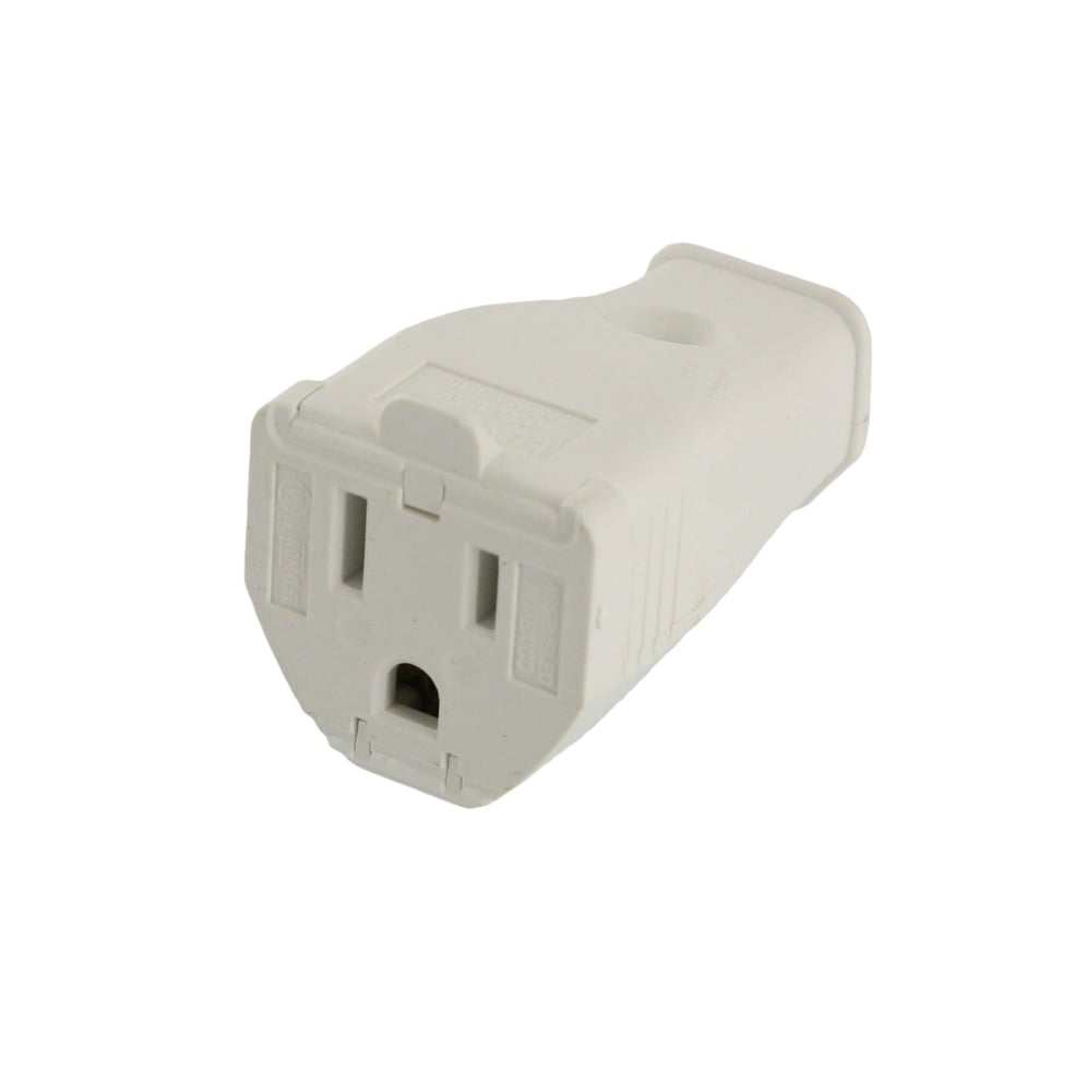 3W102-WH Clamptite Grounding Hinged Straight Blade Connector, 125 V AC, 15 A, 2 Poles, 3 Wires, White