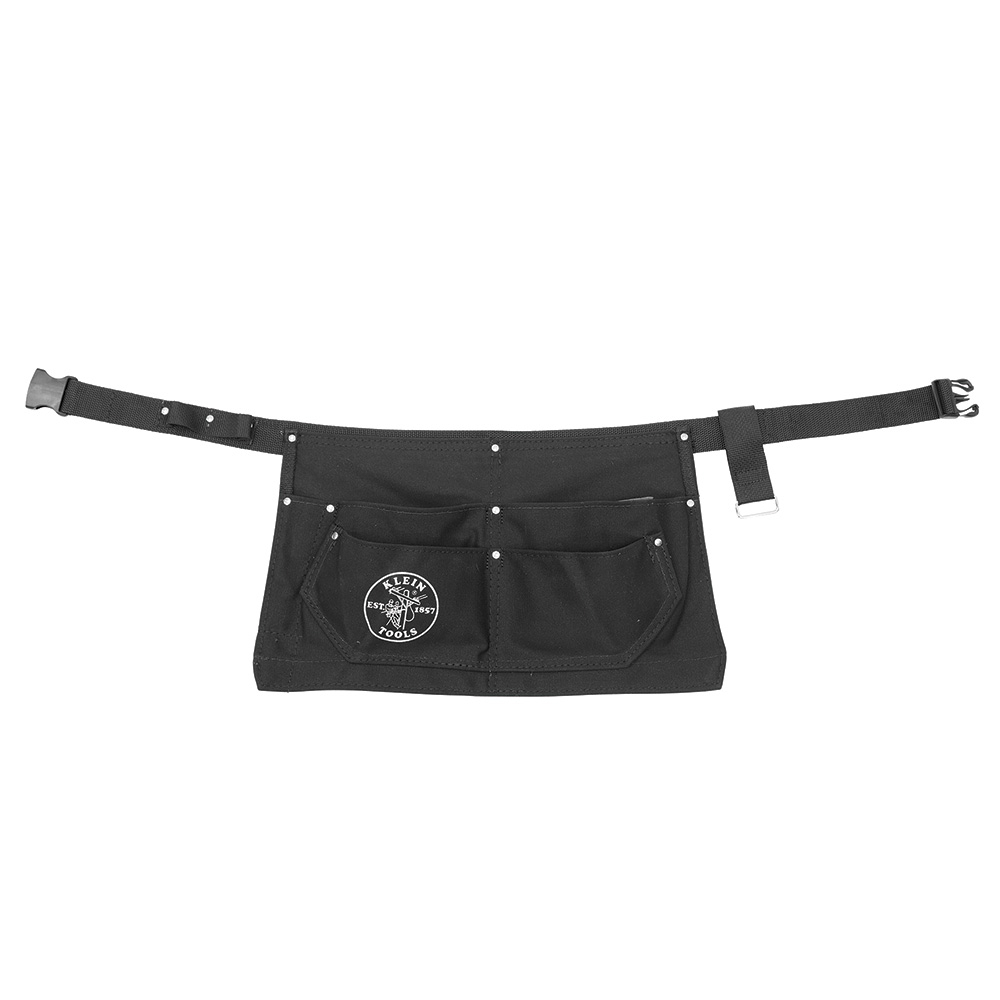 42200 Electricians Tool Apron, Size M/L, 6 Pockets, Canvas, Black