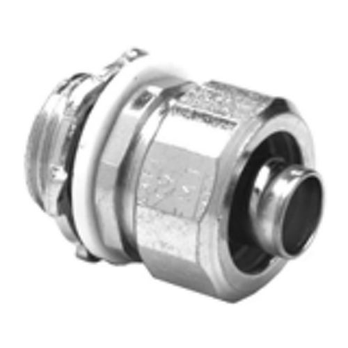 429-SLTUS Bridgeport Straight Liquid Tight Connector, 3/8 in Trade, Steel, Electro-Plated Zinc