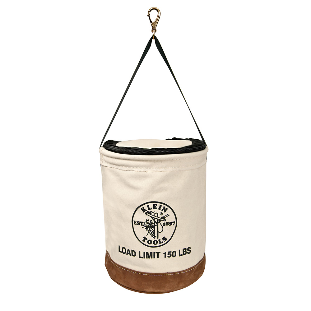 5104CLR17 Heavy Duty Top Closing Bucket, 17 in H, 1 Pocket, #1 Canvas, Off-White