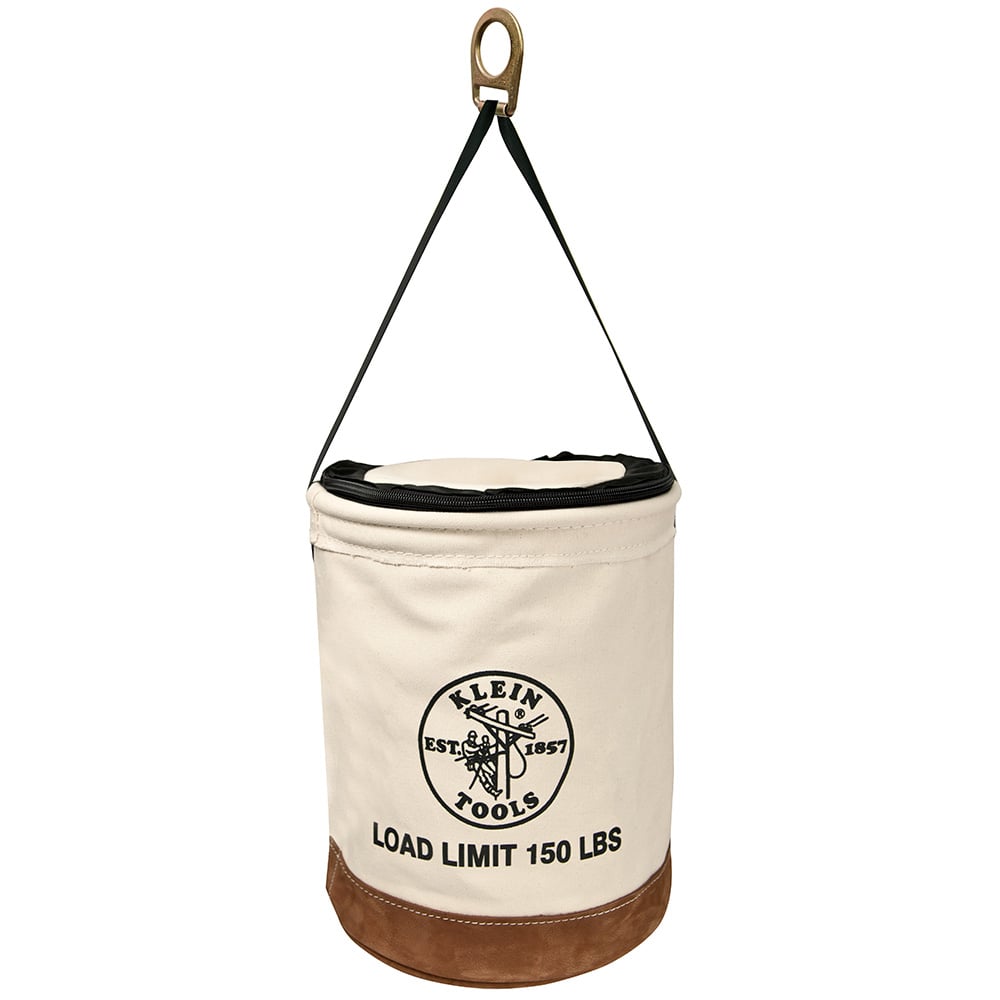 5104CLR22 Heavy Duty Top Closing Bucket, 22 in H, 1 Pocket, #1 Canvas, Off-White