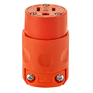 515CV-OR Cable Mount Grounding Straight Blade Connector, 125 V AC, 15 A, 2 Poles, 3 Wires, Yellow