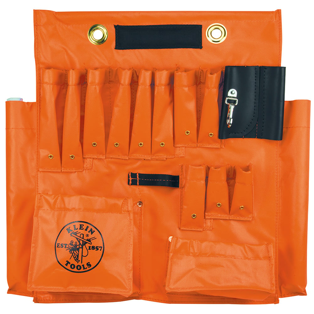 51829M Aerial Apron With Magnet, 18 Pockets, Vinyl, Orange