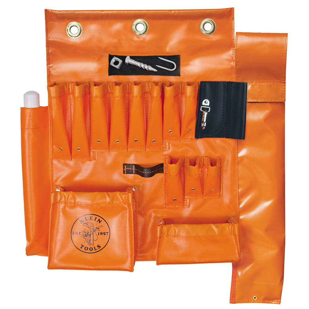 51829MHS Aerial Apron With Magnet, 16 Pockets, Vinyl, Orange