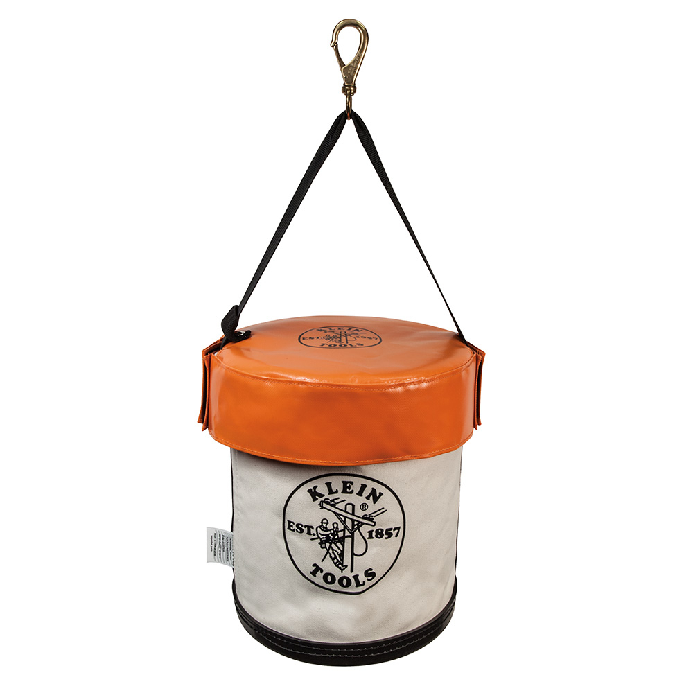 51TOP Hanging Top Cover, For Use With Klein Tools 5104 and 5109 Series Canvas Bucket, 12-1/2 in Dia x 3-1/2 in H, Vinyl, Orange