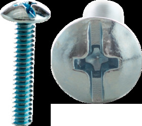 6-32 x 2" Machine Screws, Truss Head, Combo Phillips/Slotted, Zinc Plated,Jar