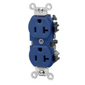 5362-BIG Heavy Duty Isolated Ground Straight Blade Duplex Receptacle, 125 V AC, 20 A, 2 Poles, 3 Wires, Blue