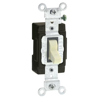 5501-LHI Grounding Illuminated-OFF AC Quiet Toggle Switch, 120 V AC, 15 A, 1/2 hp Power Rating