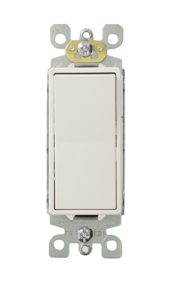 5603-P2W Decora 3-Way Self-Grounding AC Quiet Switch, 120/277 V AC, 15 A, 1/2 hp, 2 hp Power Rating
