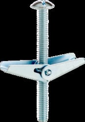 1/4-20 x 4" Toggle Bolts and Wings, Mushroom Head, Phillips/Slotted, Zinc Plated,Jar