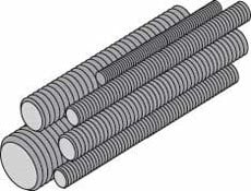 1/2"-13 x 10' Threaded Rod, Zinc