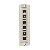 5F100-6IC OPT-X SDX Precision Molded Fiber Optic Adapter Plate, SC Duplex End A, SC Duplex End B, (6) 62.5/125 um OM1 Multi-Mode Fiber, Zirconia Ceramic Connector