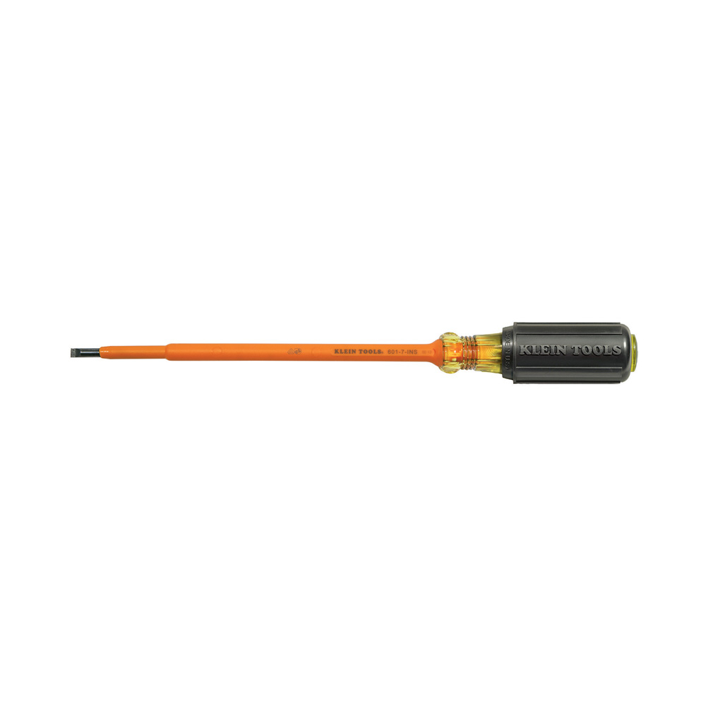 601-7-INS Screwdriver, 3/16 in Cabinet Point, Steel Shank, 10-3/4 in OAL, Plastic Handle, Black Oxide, ASTM F1505