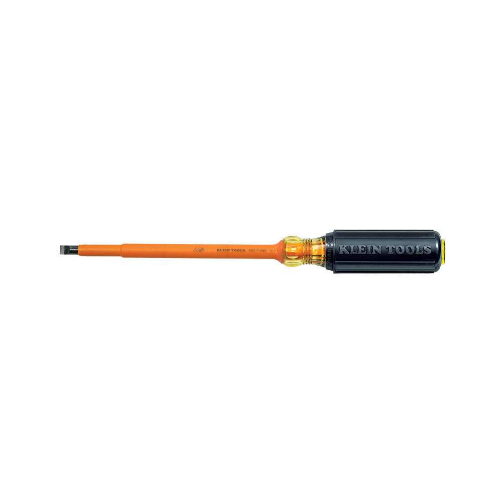 602-7-INS Screwdriver, 5/16 in Cabinet Point, Steel Shank, 12-3/8 in OAL, Plastic Handle, Black Oxide, ASTM F1505