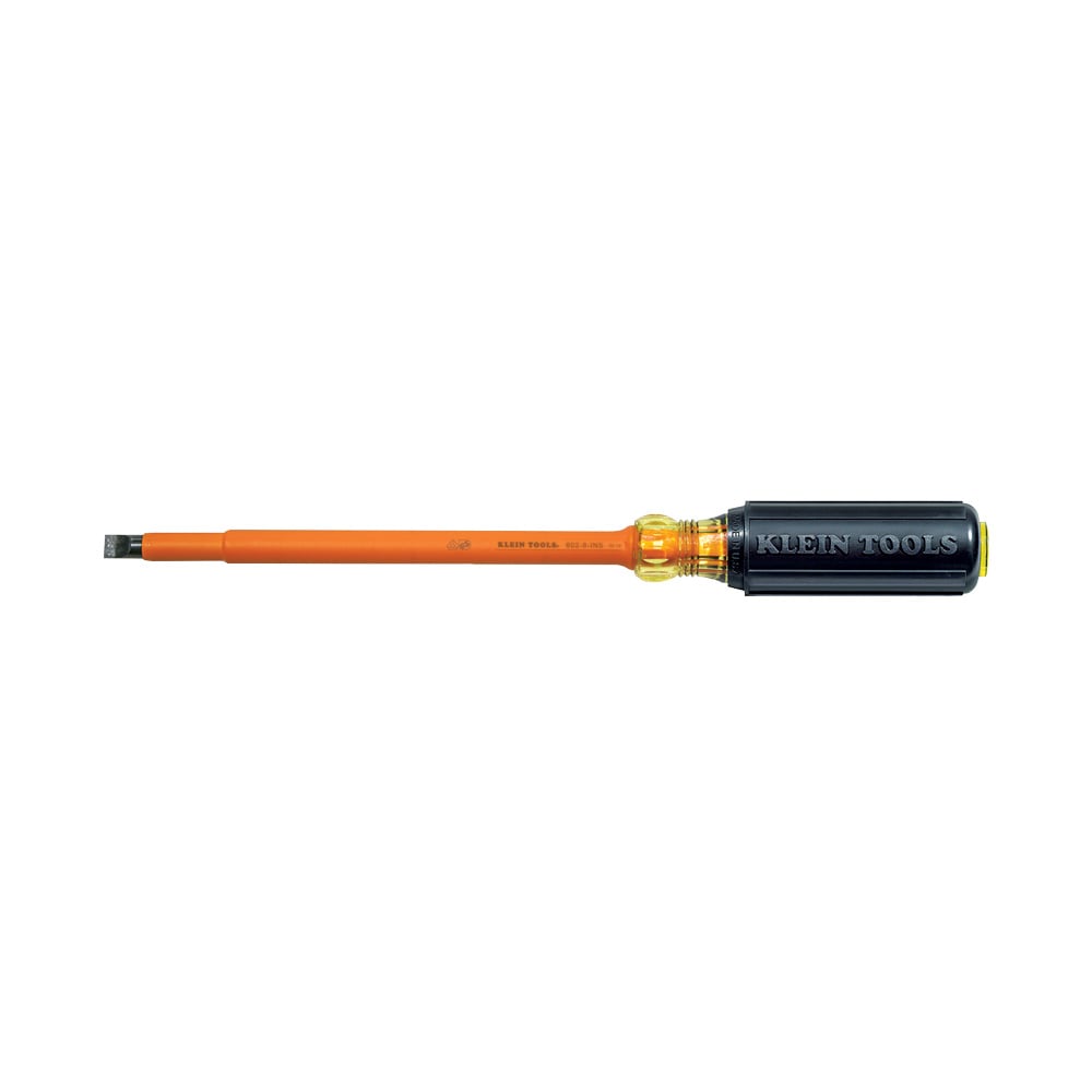 602-8-INS Screwdriver, 3/8 in Cabinet Point, Steel Shank, 13-3/8 in OAL, Plastic Handle, Black Oxide, ASTM F1505