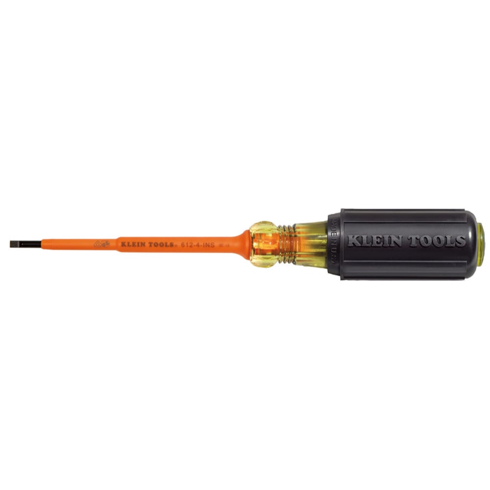 612-4-INS Screwdriver, 1/8 in Cabinet Point, Steel Shank, 7-3/4 in OAL, Plastic Handle, Black Oxide, ASTM F1505