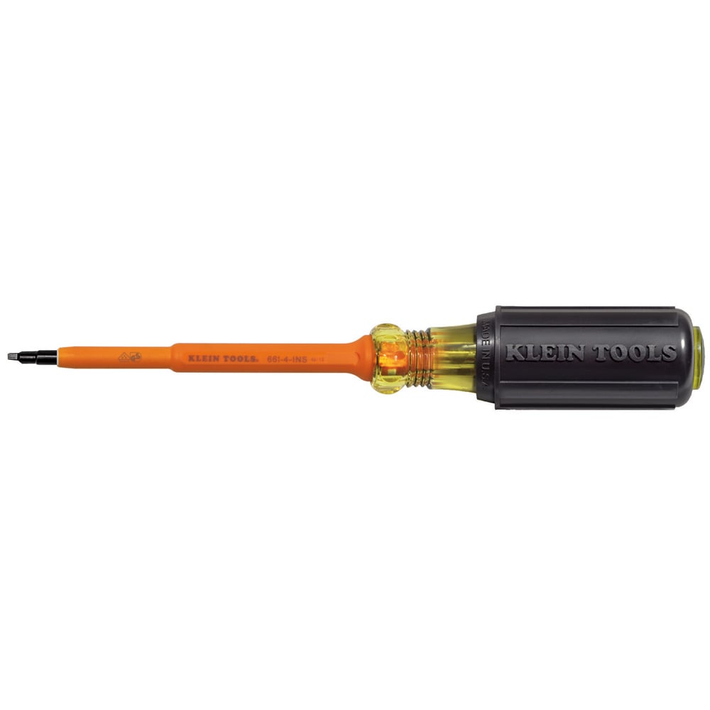 661-4-INS Screwdriver, #1 Square Point, 8.313 in OAL, Plastic Handle, Black Oxide, ASTM F1505