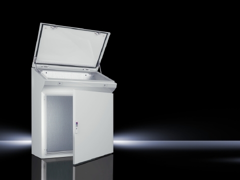 6748500 TP Series Console Enclosure, 31 in W x 20 in D x 38 in H, NEMA 3R/IP55, Sheet Steel