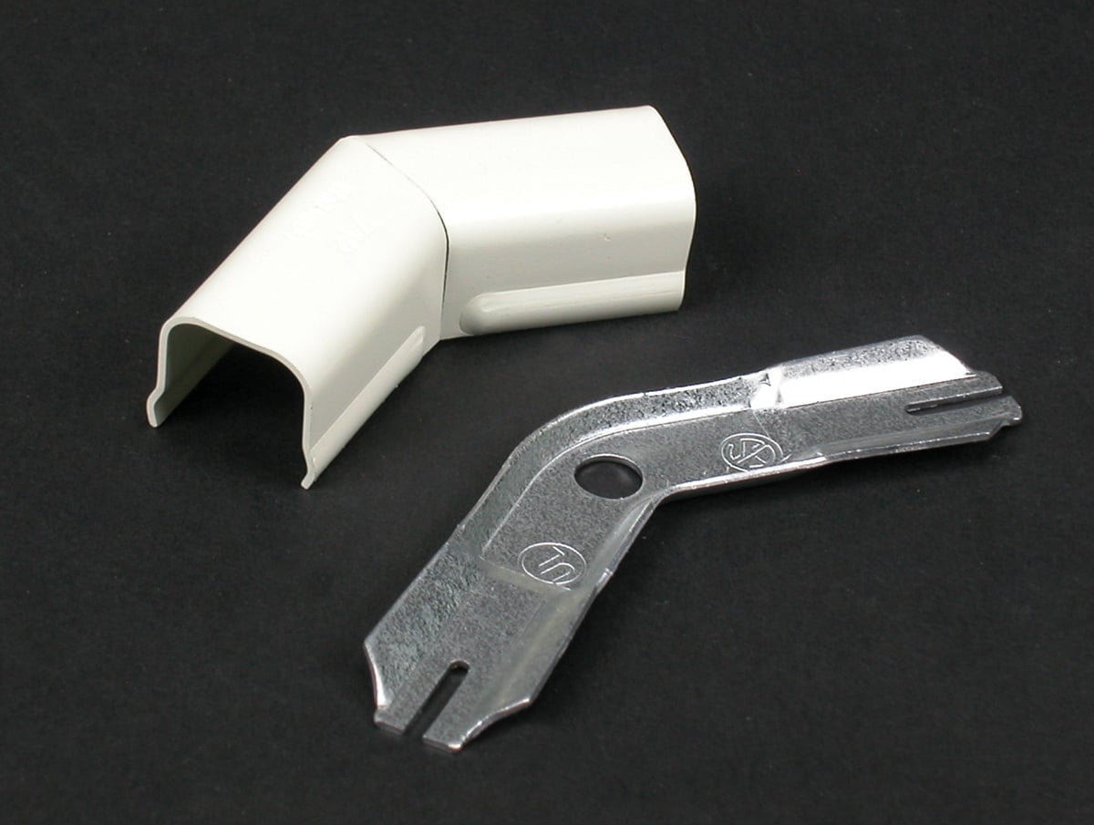 Flat Elbow Fitting; Steel, White