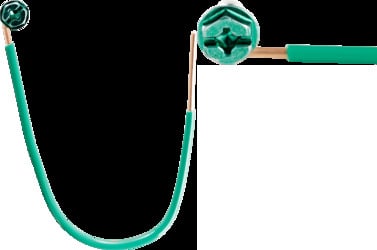 6-1/2" Grounding Pigtails with Quad Drive Grounding Screw, Insulated, #14 Solid Bare Wire Lead
