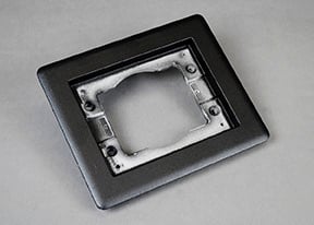 OmniBox Series 1 Gang Carpet and Tile Flange Cover Plate; 6-1/16 Inch Length x 5-1/16 Inch Width, Powder Coated Aluminum, Black